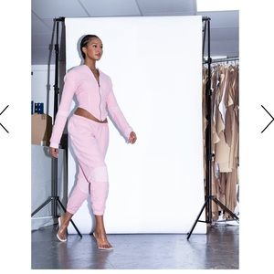 Pink teddy fleece tracksuit bottoms